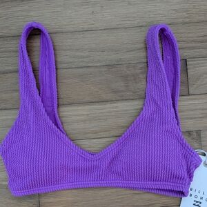 Billabong Purple Textured Bikini Top